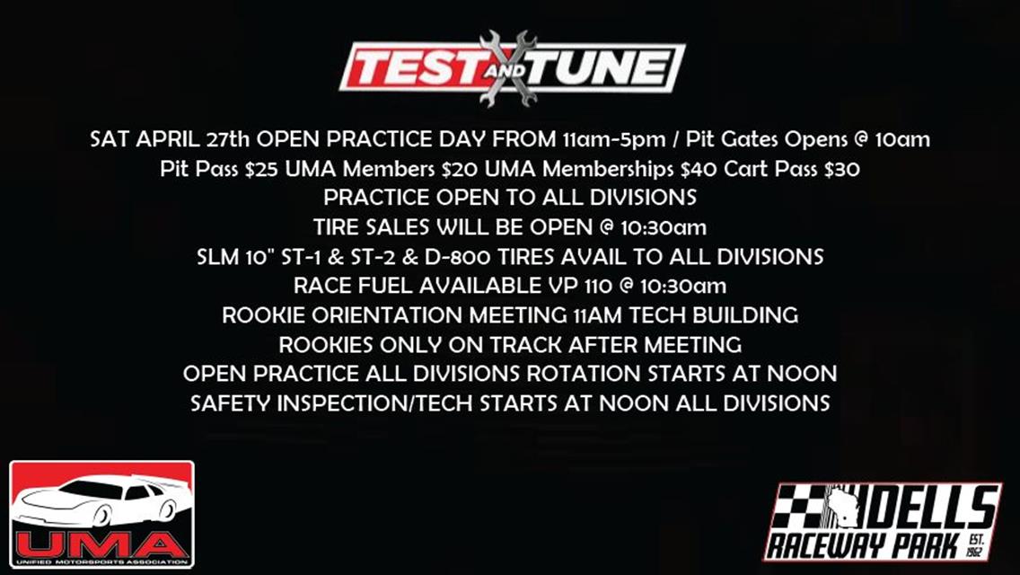 OPEN PRACTICE TEST &amp; TUNE SATURDAY APRIL 27TH AT DRP