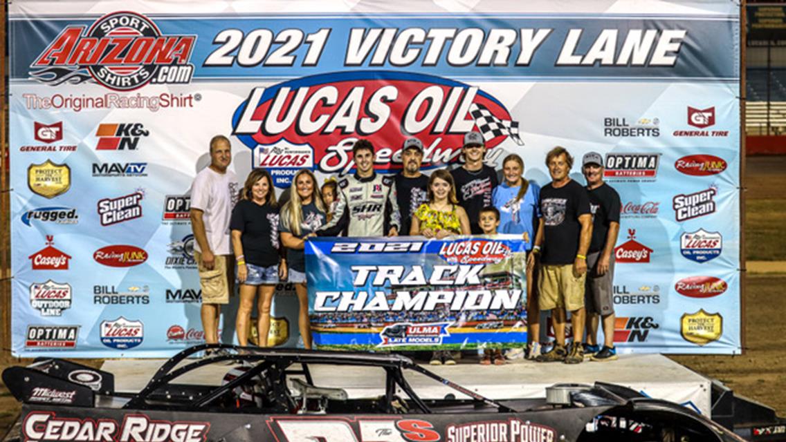Cole Henson won twice with 11 top-five finishes en route to a repeat Lucas Oil Speedway ULMA Late Model championship at Lucas Oil Speedway. (GS Stanek Racing Photography)