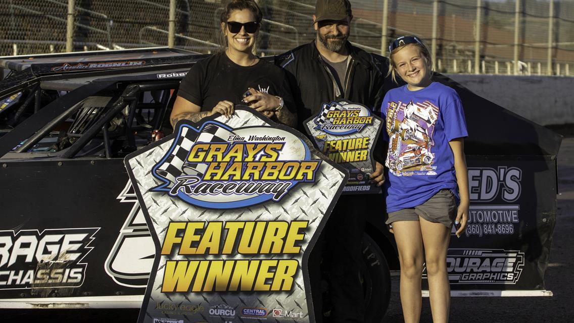 Austin Kerrigan wins, and Robert Jenner and Randy Goodman first time winners at Grays Harbor Raceway during the Fair!