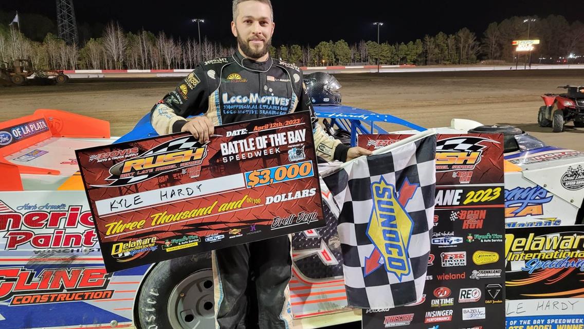 2021 FLYNN’S TIRE TOUR CHAMP KYLE HARDY RETURNS TO GLORY WINNING NIGHT 1 OF “BATTLE OF THE BAY” SPEEDWEEK PRESENTED BY 3C GRAPHIX AT DELAWARE FOR HOVI