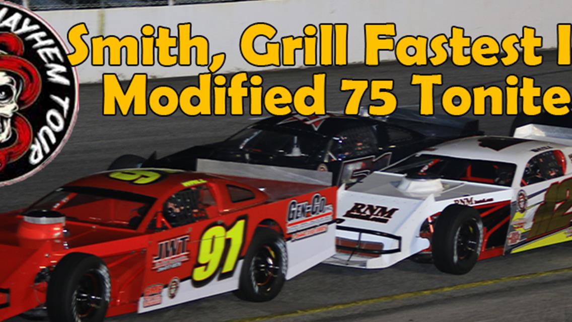 Casey Smith, Augie Grill To lead The Modified 75 tonite at 8pm