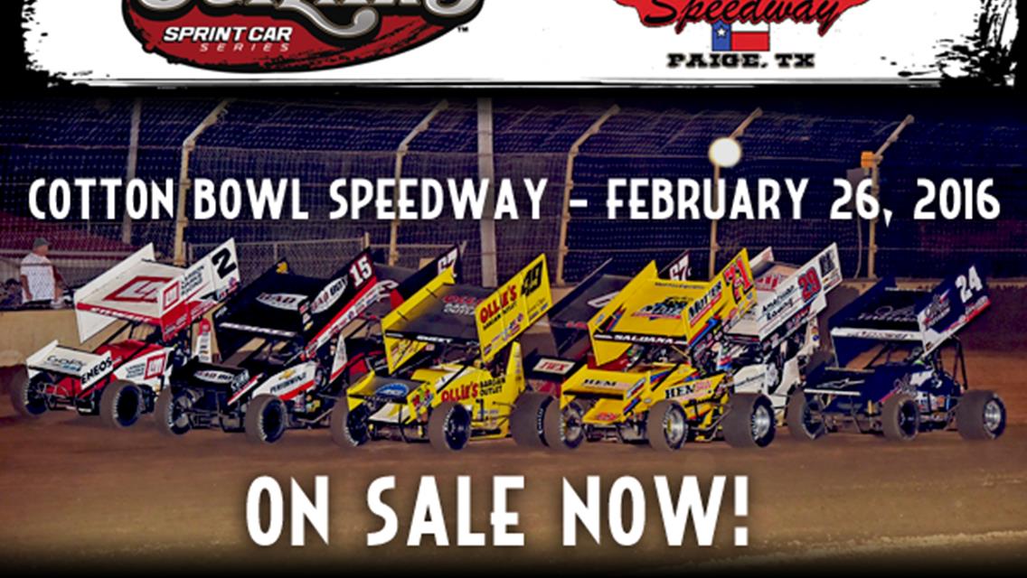 Cotton Bowl Speedway February 26,2016 ON SALE NOW!