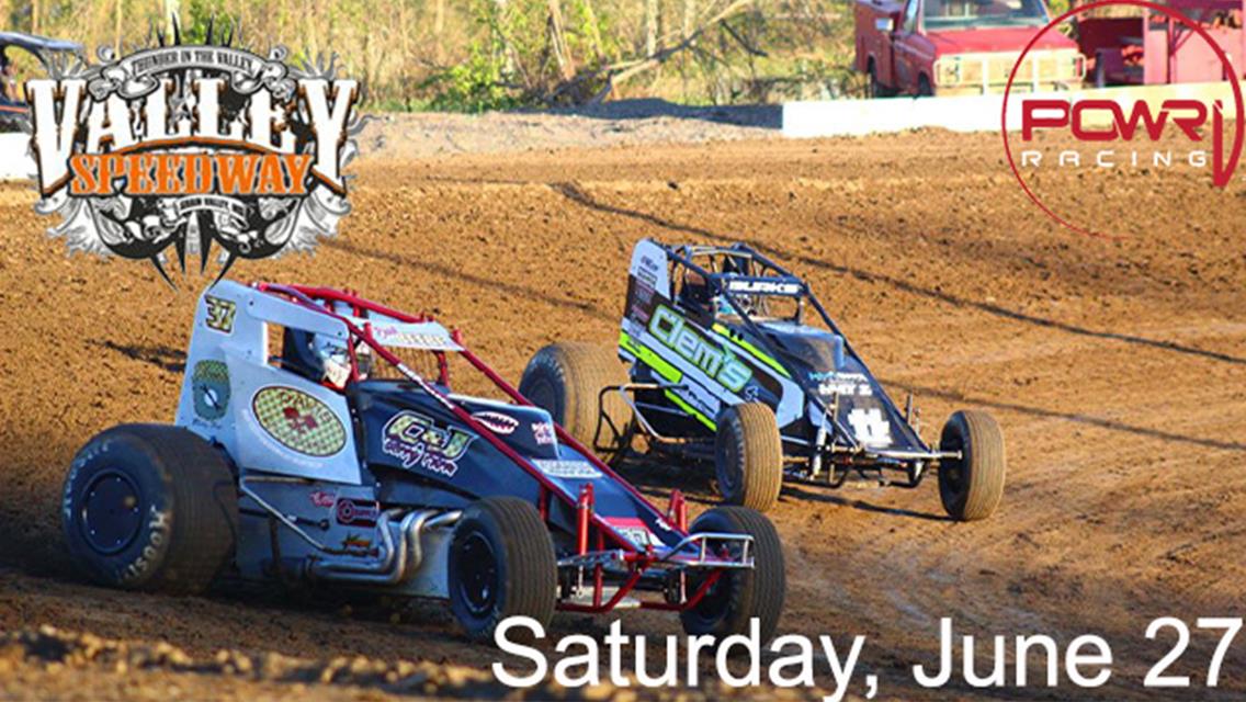 POWRi Valley Outlaw Sprints Continue Saturday, June 27th