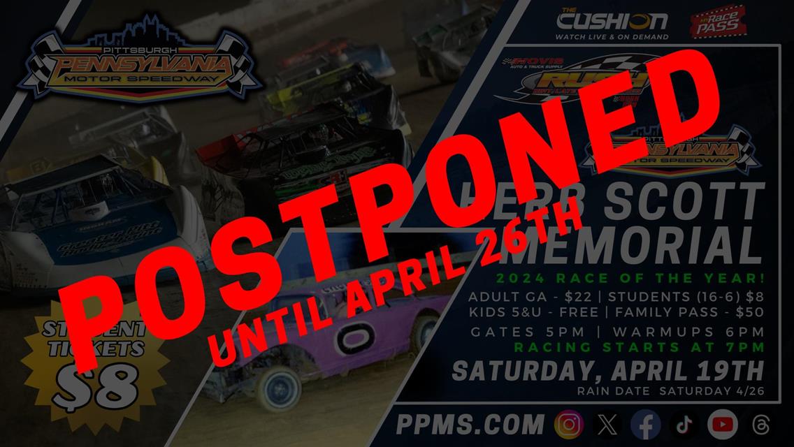 Herb Scott Memorial Postponed Due to Weather Forecast; Event Rescheduled for April 26