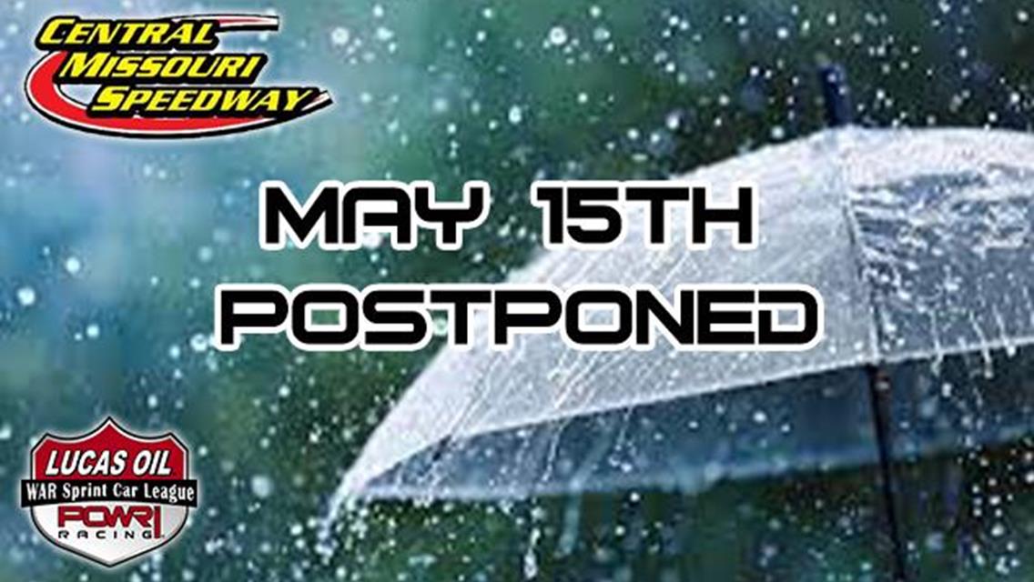 Rain Forces Central Missouri Speedway to Postpone POWRi WAR Race