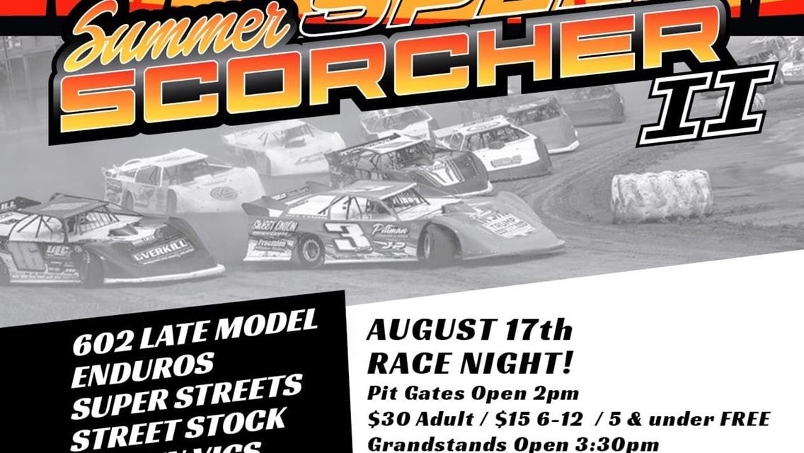 Summer Speed Scorcher II  set for Saturday 8/17