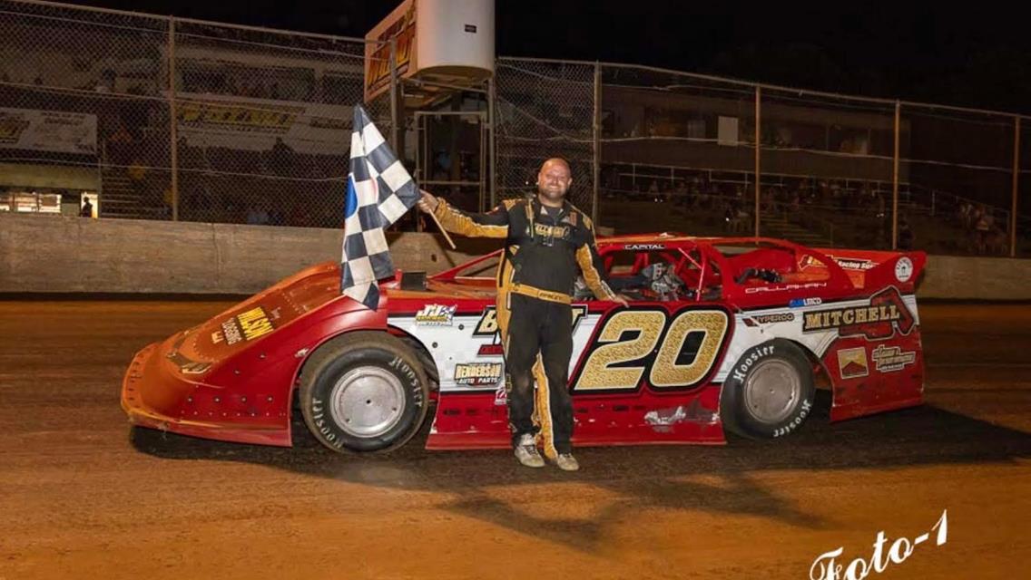 Bailey Callahan picked up the 602 Late Model victory at Whynot Motorsports Park on August 2.