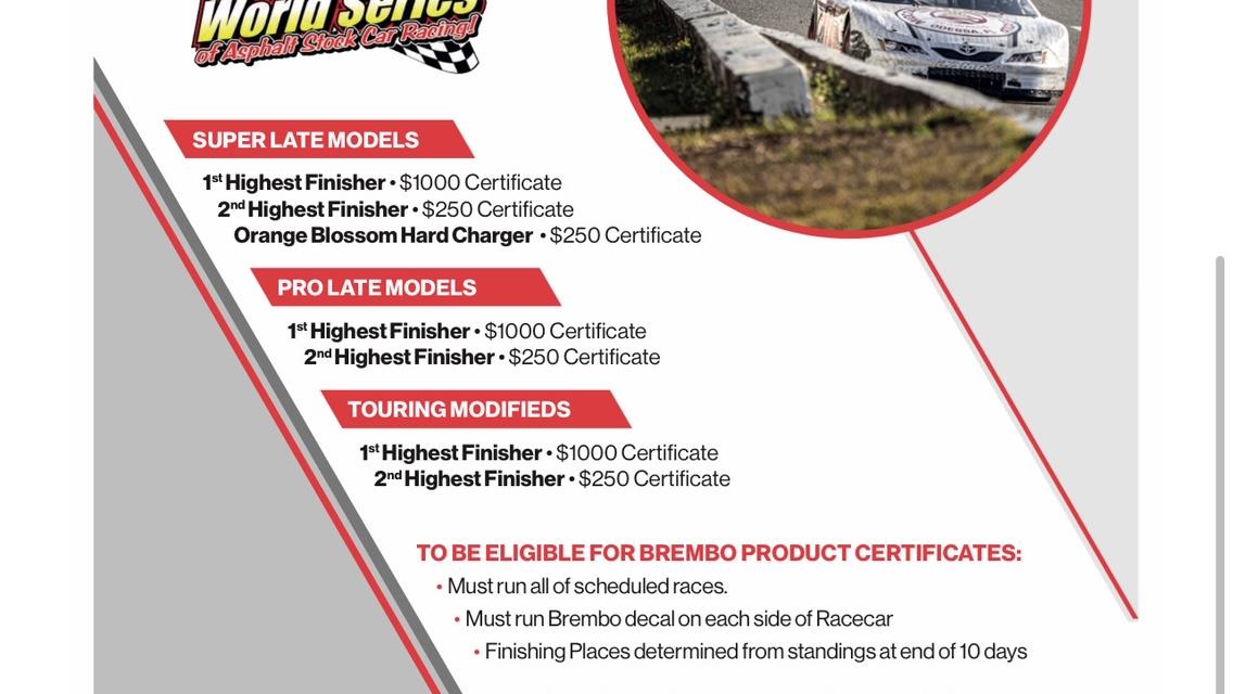 Brembo Racing Contigency Sponsor Details For World Series