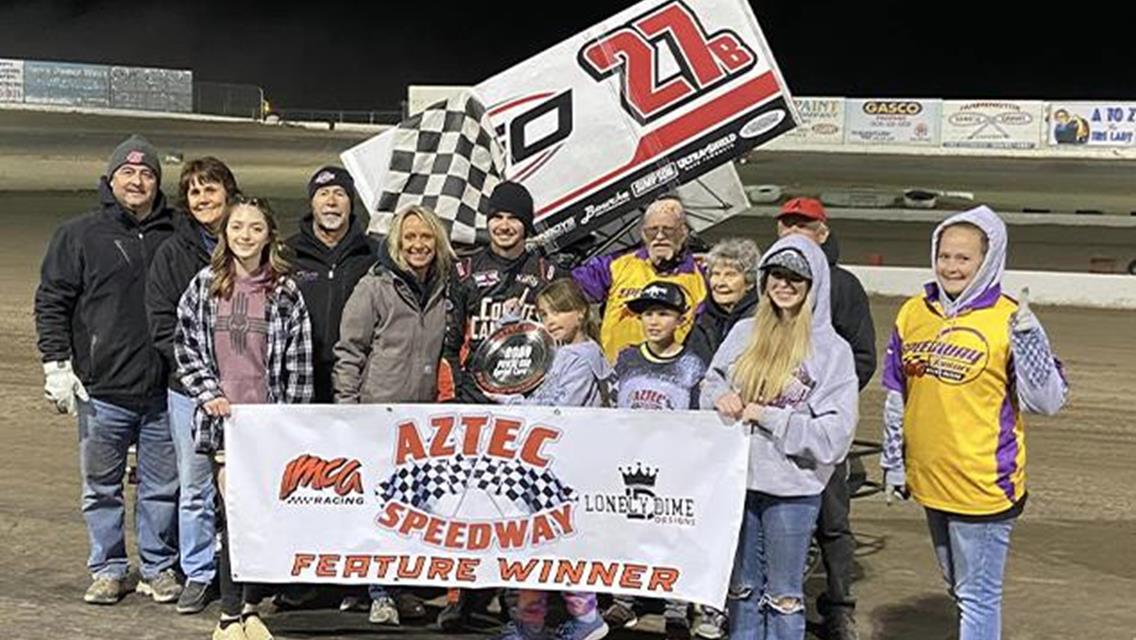 Jake Bubak Sweeps POWRi Desert Wing Sprint Series Opening Weekend at Aztec Speedway