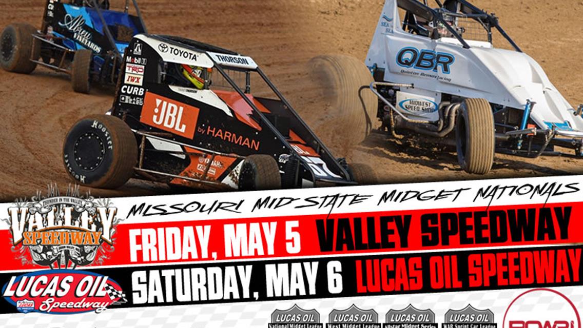 National and West Midgets, WAR Sprint Cars Look to Missouri Mid- State Midget Nationals