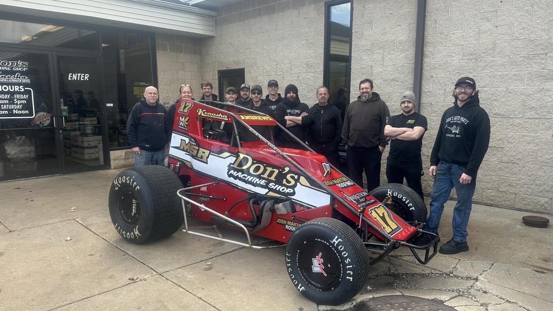 Bryce unveils his 2025 paint scheme at Don’s Auto Parts &amp; Machine Shop, a longtime supporter of his racing program.