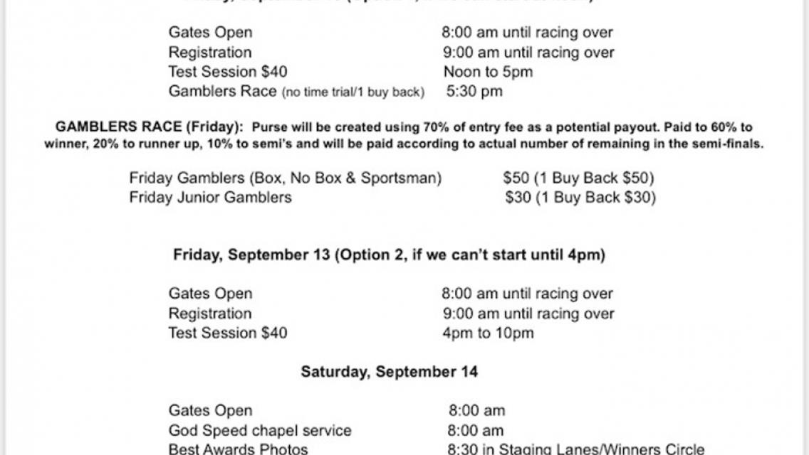 Weather Causes Changes to IHRA Division 2 Summit Team Finals Weekend Schedule