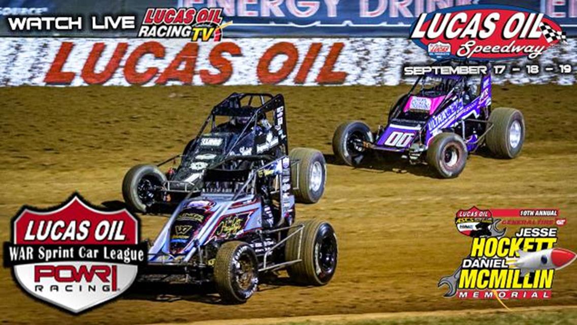 Lucas Oil Speedway’s 10th Annual Jesse Hockett Daniel McMillin Memorial Information  September 17-19