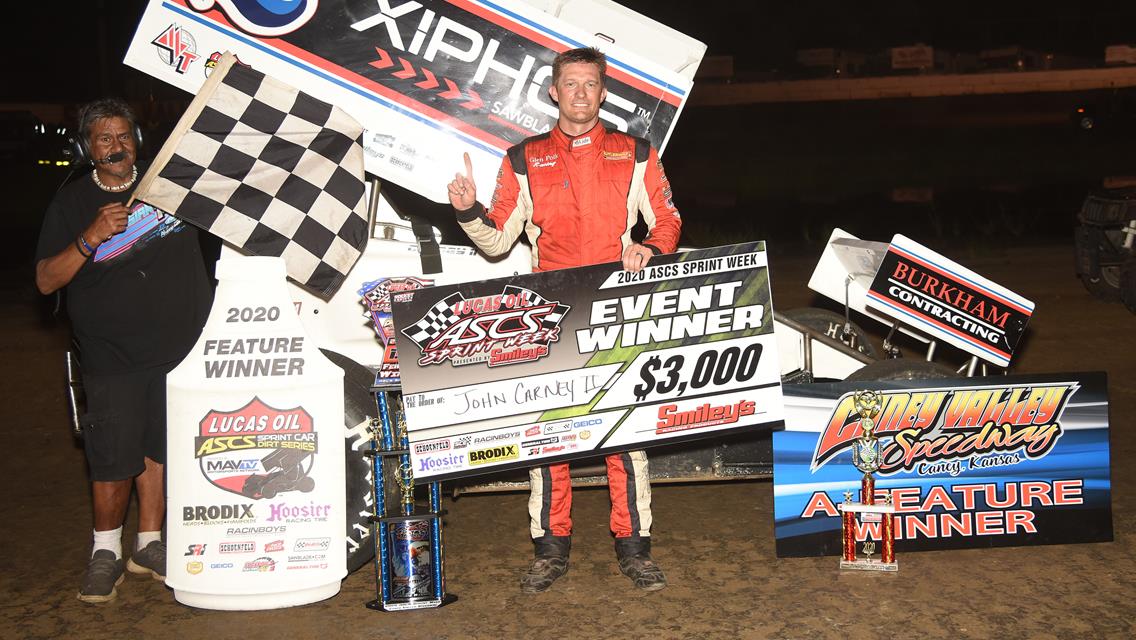 Carney Prevails In ASCS Sprint Week Action At Caney Valley Speedway
