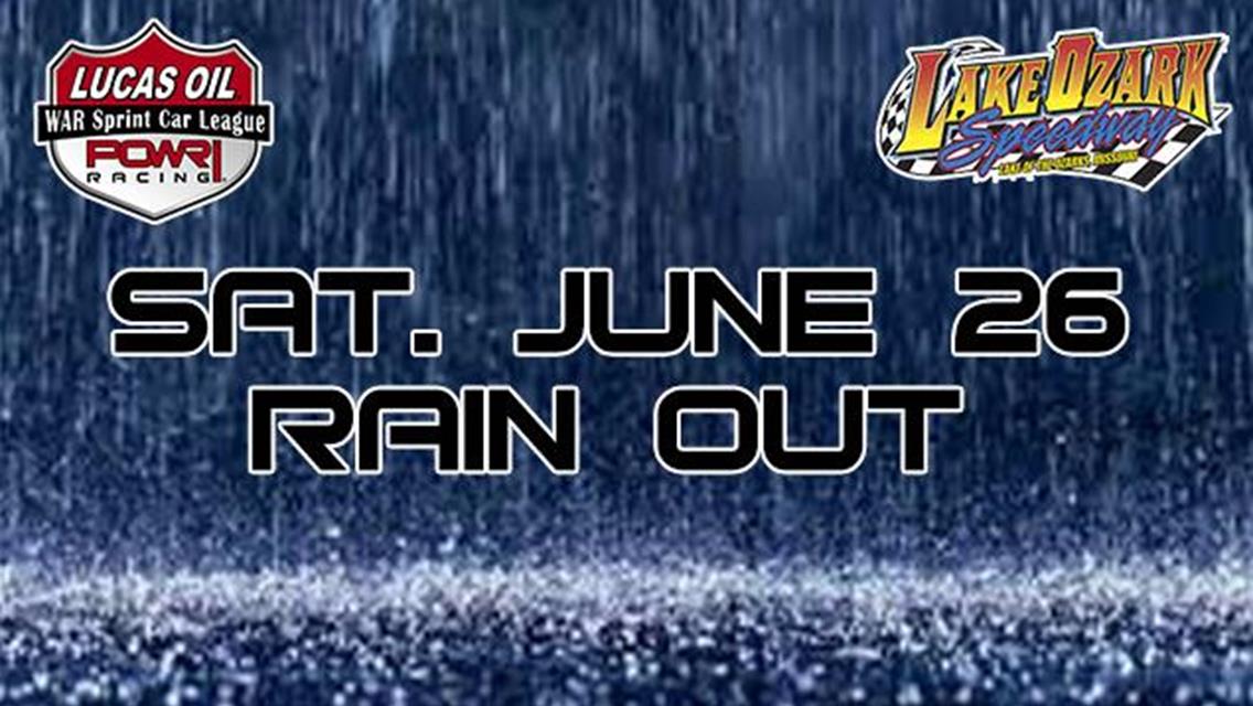 Rainfall Forces POWRi WAR Race at Lake Ozark Speedway Cancelation