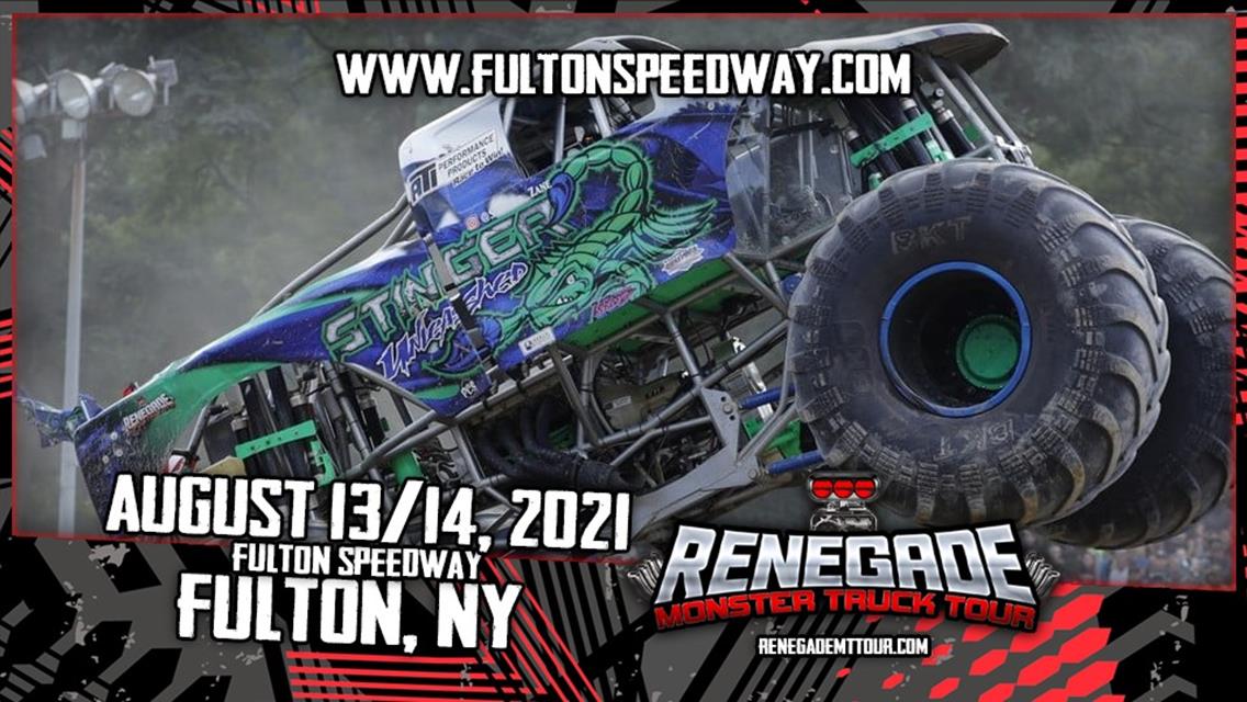 Renegade Monster Truck Nationals Coming to Fulton Speedway, August 13 &amp; 14