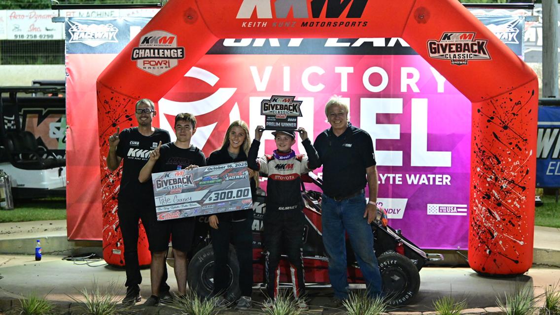 Tate Gurney Wins in Restrictors and Stetson Stroup Victorious in Jr Sprints in KKM Giveback Challenge Preliminary Night One