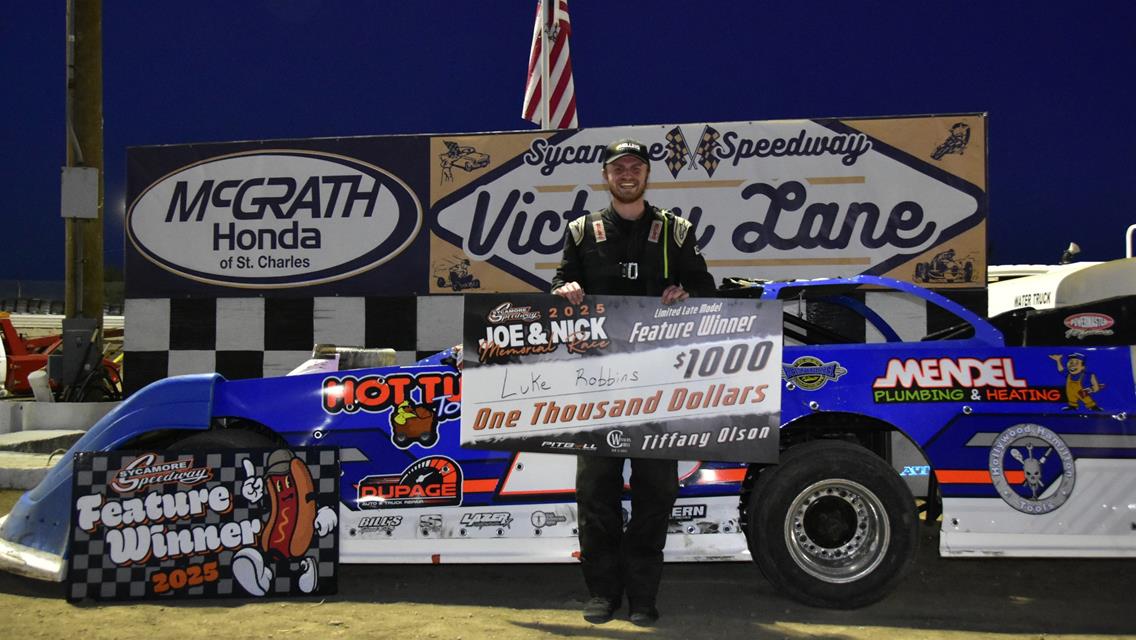 Luke Robbins claimed a $1,000 payday in Saturday&#39;s Joe &amp; Nick Memorial at Sycamore Speedway on June 28.