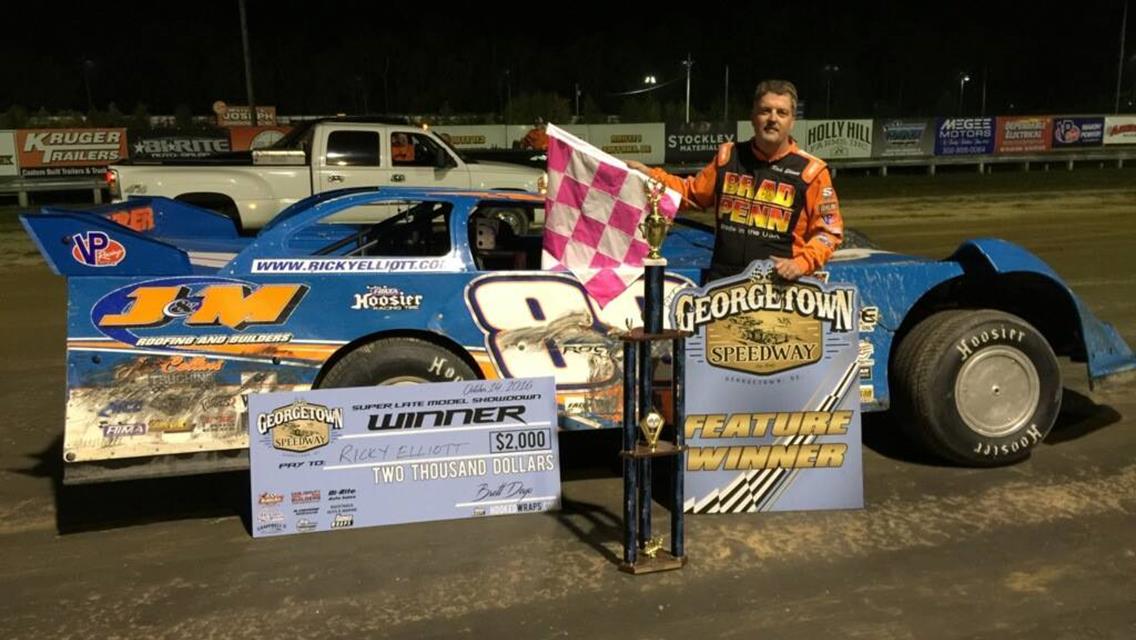 H.J. Bunting (Modified) &amp; Ricky Elliott (Super Late Model) Lead Showdown Victors Before Large Crowd Friday At Georgetown Speedway; NASCAR Hall of Fame