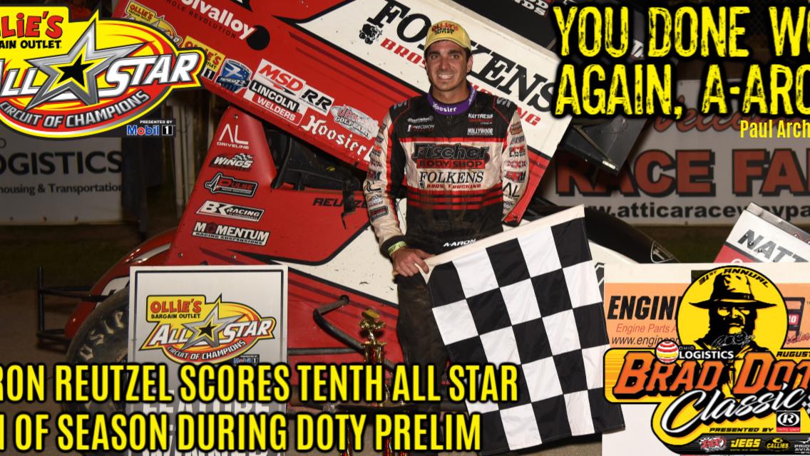 Aaron Reutzel uses late race restart to steal Brad Doty Classic opener at Attica Raceway Park, reclaims All Star championship point lead