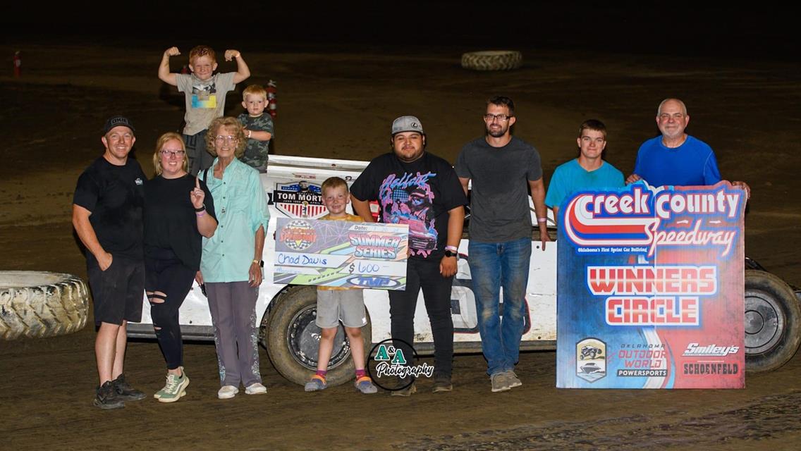 Shores, Davis, Scott, Bellinger, Foltz, Hancock, and Traster Score Wins on Saturday at Creek County Speedway!