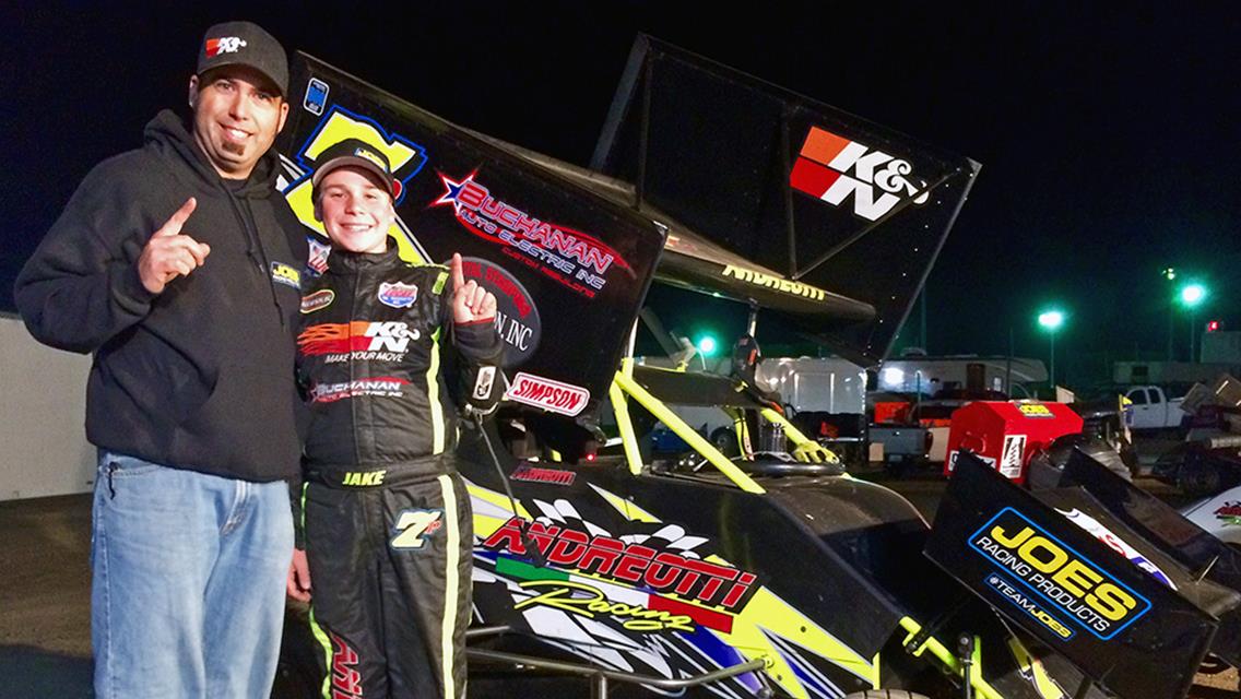 Jake Andreotti Scores First Super 600 Micro Sprint Car Win For a Mother’s Day Gift