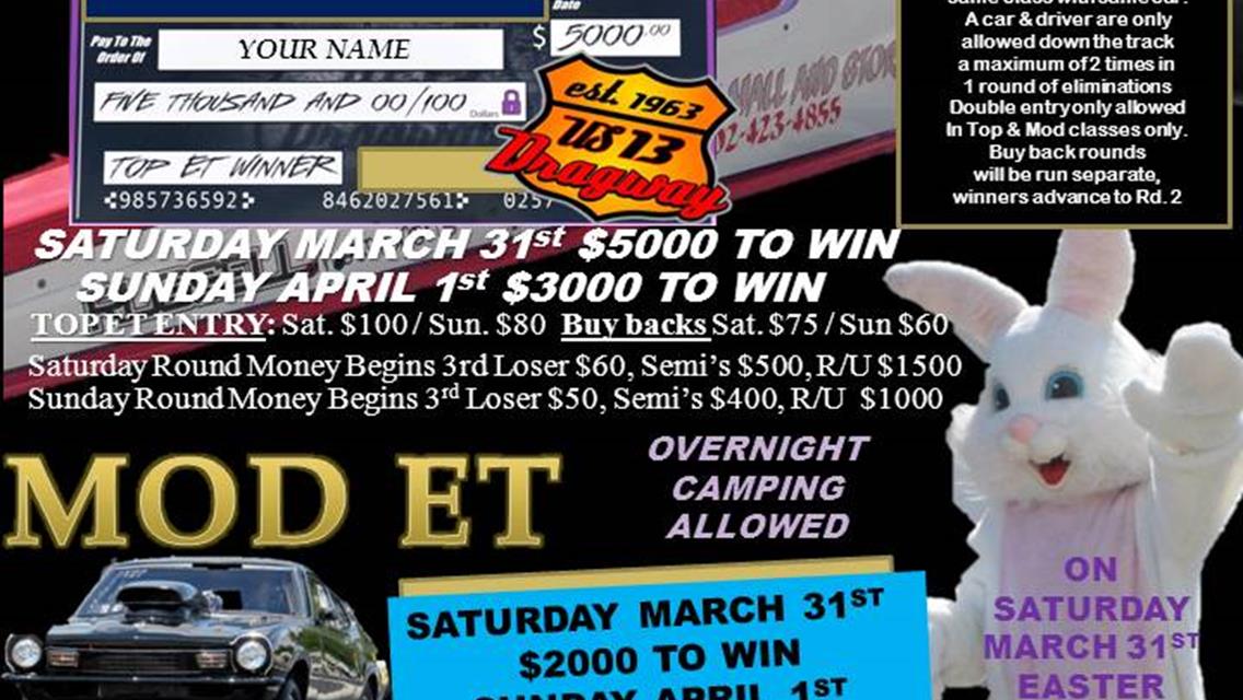 2018 SEASON ABOUT TO KICK OFF / EASTER BRACKET BLITZ SET FOR MARCH 31 &amp; APRIL 1
