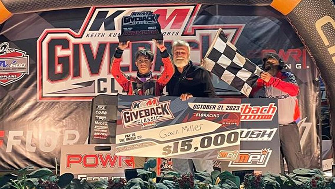 Gavin Miller Maneuvers Victory in KKM Giveback Classic Championship Night with POWRi Outlaw Micro League