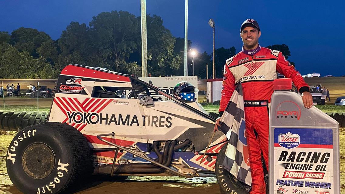 Clouser Sweeps POWRi WAR Weekend with Feature Win at Spoon River Speedway