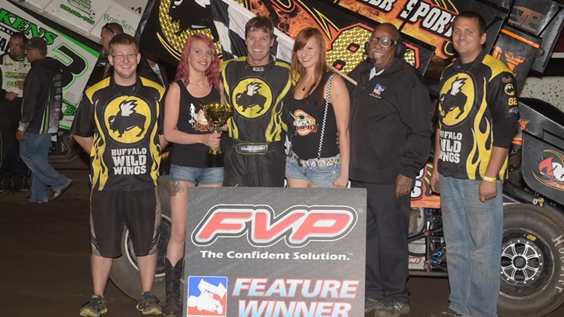 Dusty Zomer and the BWW #82 in Victory Lane at Huset&#39;s (Rob Kocak Photo)