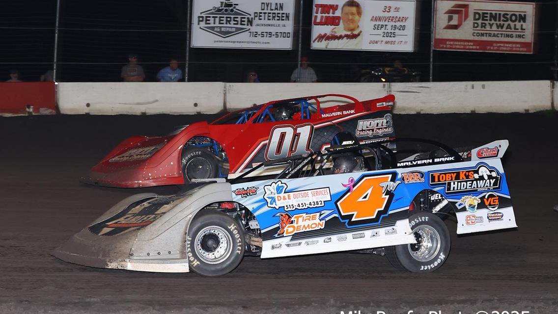 Shelby County Speedway (Harlan, IA) – Malvern Bank East Series – Rallen Zeitner Memorial – July 12th, 2025. (Mike Ruefer photo)