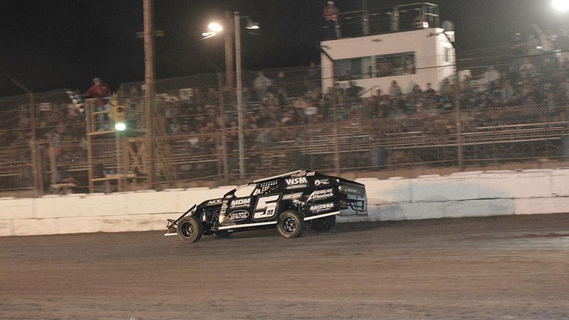 Zachary Madrid Marches Through the Field for Second IMCA Modified Victory