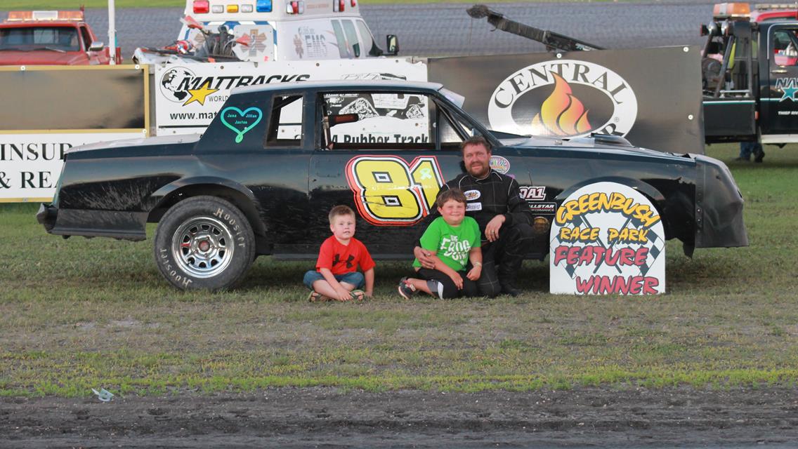 Tyler Peterson gets RV Mod Tour checkers at GRP