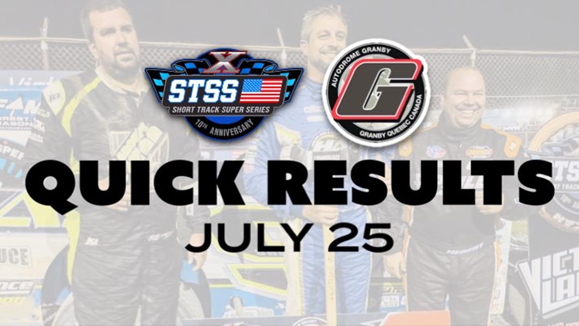 RESULTS SUMMARY  AUTODROME GRANBY TUESDAY, JULY 25, 2023&amp;nbsp;