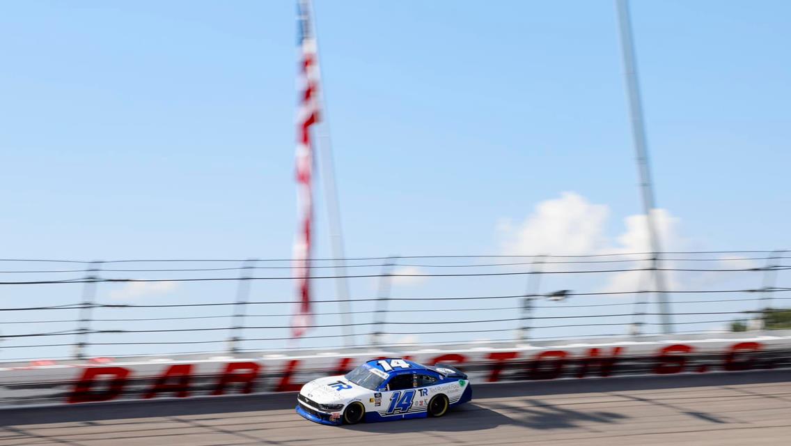 Chad Finchum behind the wheel of the Ted Russell Ford No. 14 SS GreenLight Racing / Ford Mustang at Darlington (S.C.) Raceway on August 31.