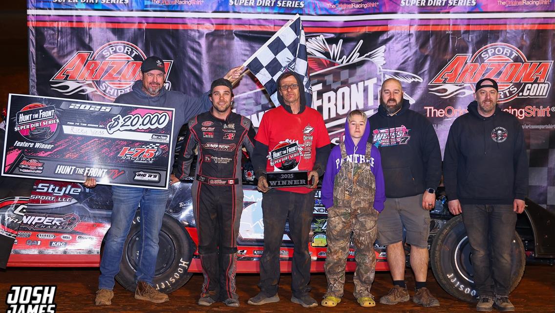 I-75 Raceway (Sweetwater, TN) – Hunt the Front Super Dirt Series – Championship Kickoff – March 8th, 2025. (Josh James Artwork)