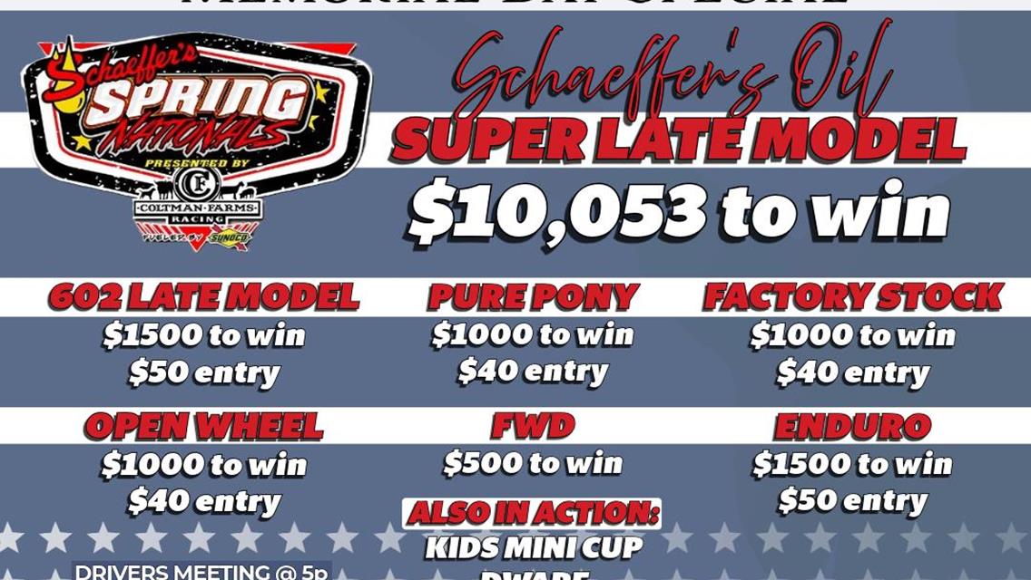 Schaeffer&#39;s Oil Super Late Models $10,053 to win this Sunday