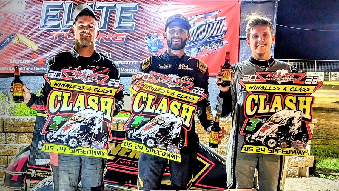 Brian Carber Pockets $10,000 in All In Transportation Wingless A-Class Clash Finale at US 24 Speedway!