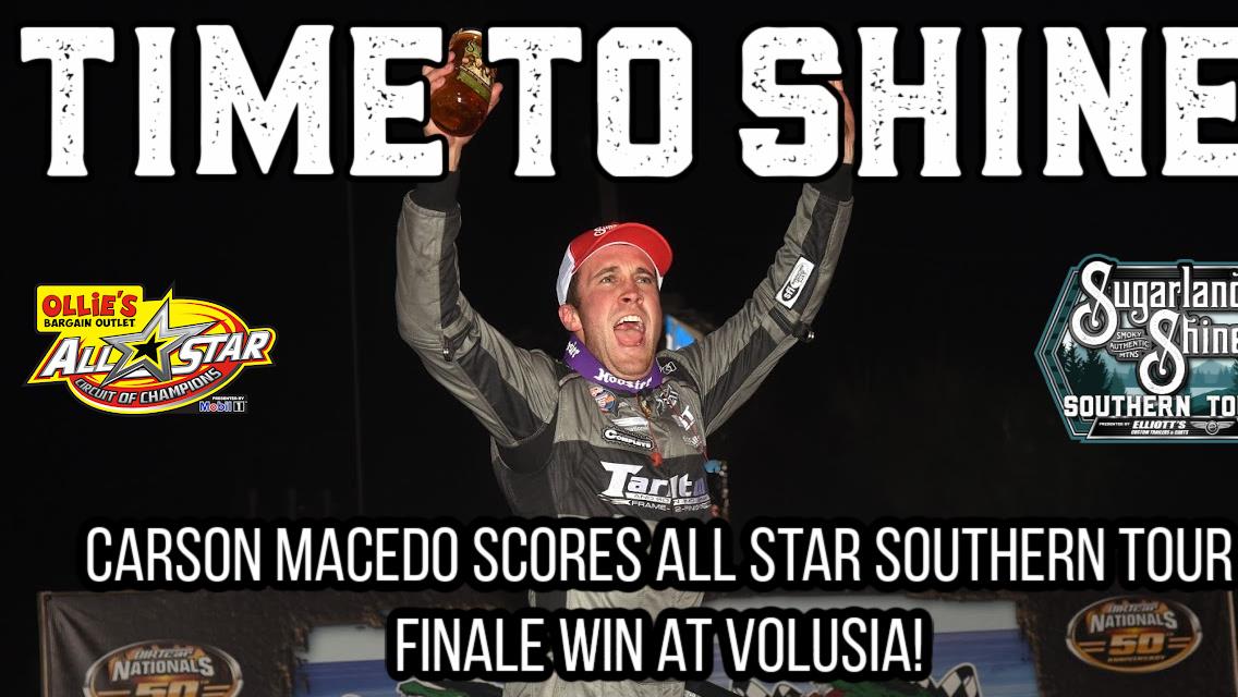 Carson Macedo closes out Sugarlands Shine Southern Tour with victory at Volusia Speedway Park