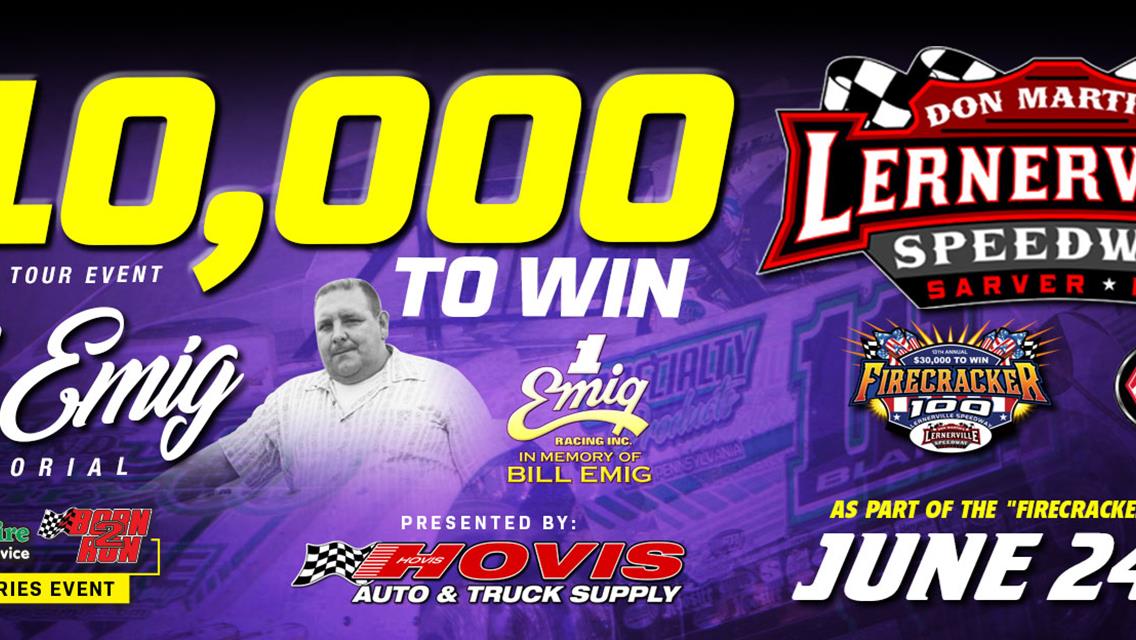 PACE RUSH LATE MODEL FLYNN&#39;S TIRE/BORN2RUN LUBRICANTS TOUR SET TO RESUME THIS WEEKEND WITH SEASON&#39;S RICHEST EVENT- THE $10,000 TO-WIN &quot;BILL EMIG MEMOR