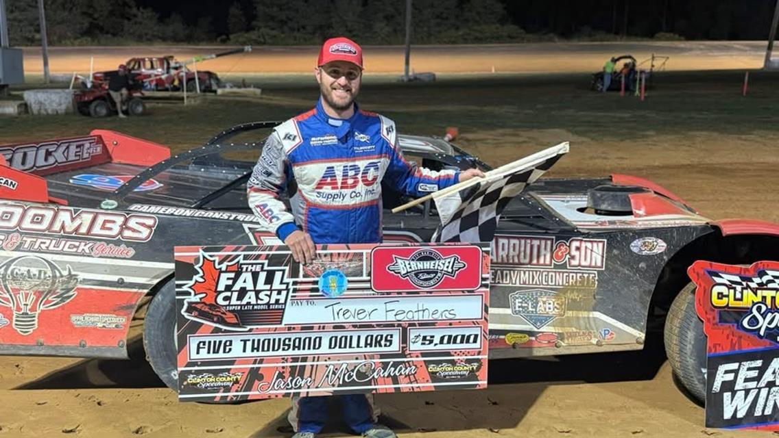 Feathers Claims Fall Clash at Clinton County Speedway