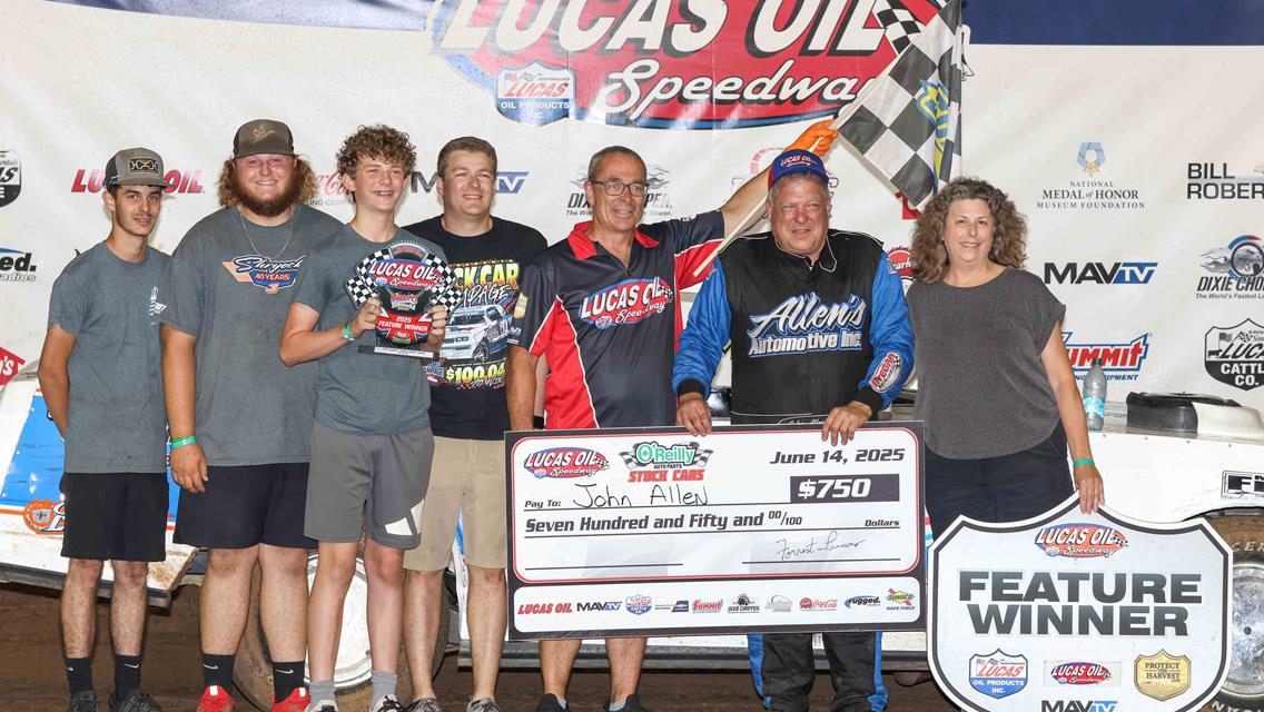Veteran John Allen captures USRA Stock Cars feature in Lucas Oil Speedway Weekly Series headliner