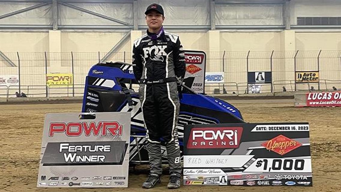 Reed Whitney Wins with POWRi Outlaw Non-Wing Micros in Southern Illinois Center