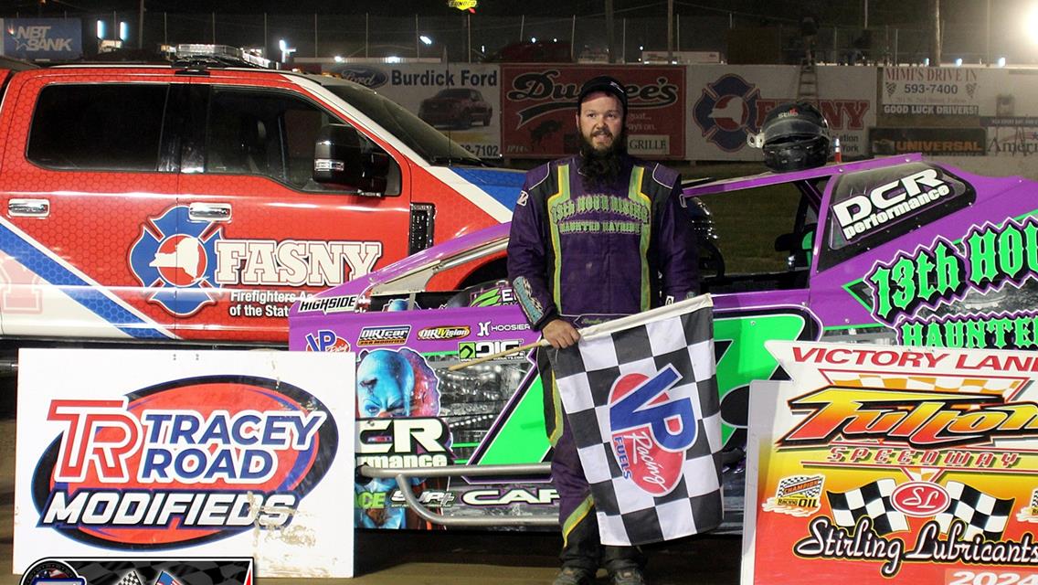 Rookie Brandon Carvey Dominates Tracey Road DIRTcar Modified Feature for first career win
