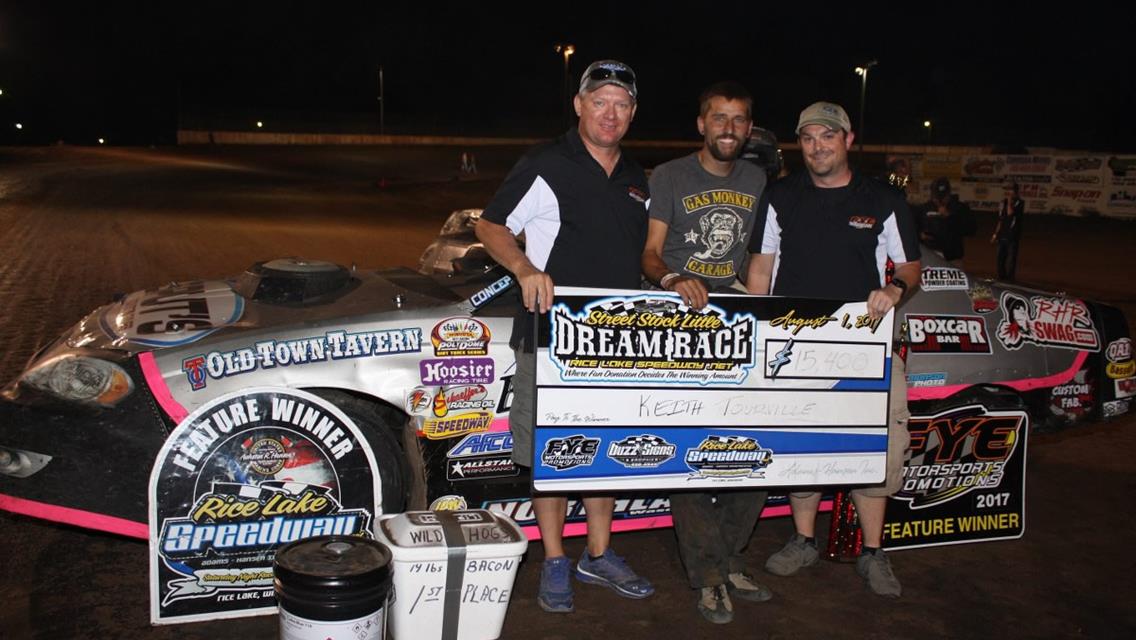 Tourville Breaks the Bank At Rice Lake Speedway; Wins $15,400 in “Little Dream