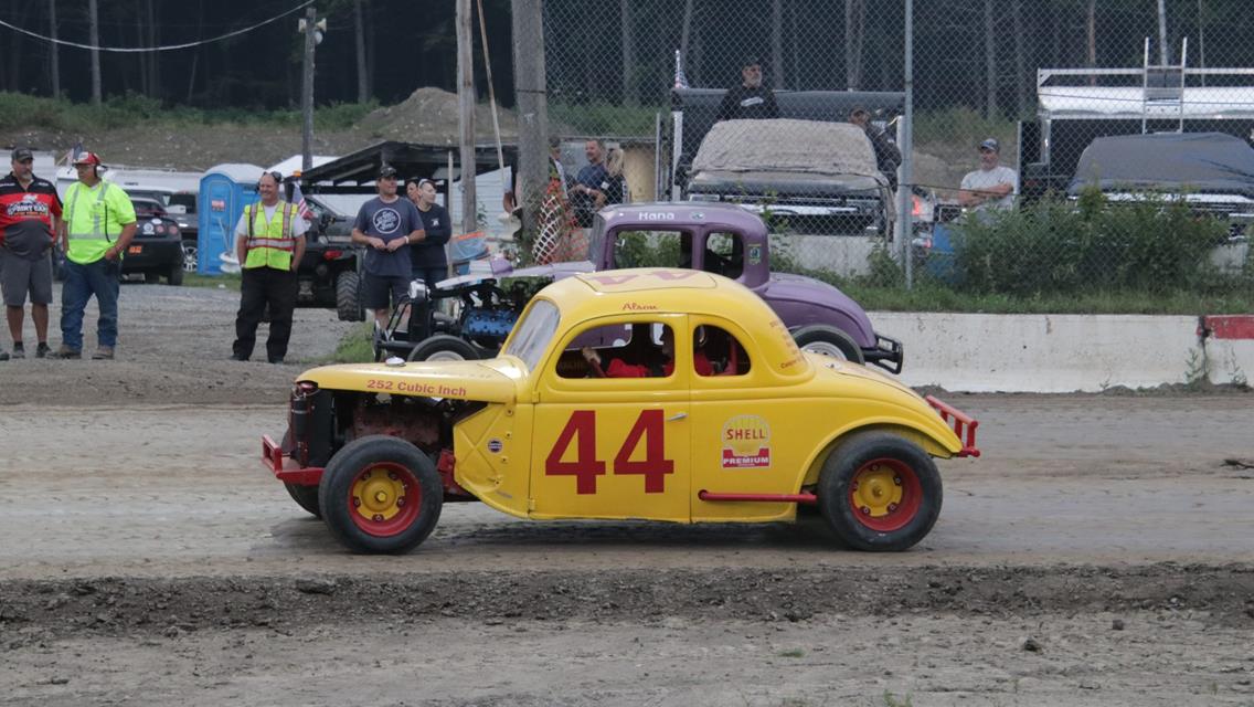 Cooper Hodge wins in the DIRTcar Wells River Chevrolet Sportsman Coupes  Tim Davis gets his first win in the Woodsville Power Equipment Ridge Runners