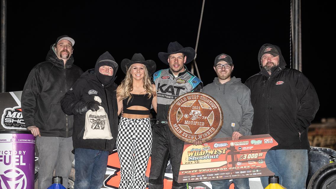 Kyle Strickler won the Rio Grande Waste Services Wild West Shootout Modified finale and point title.