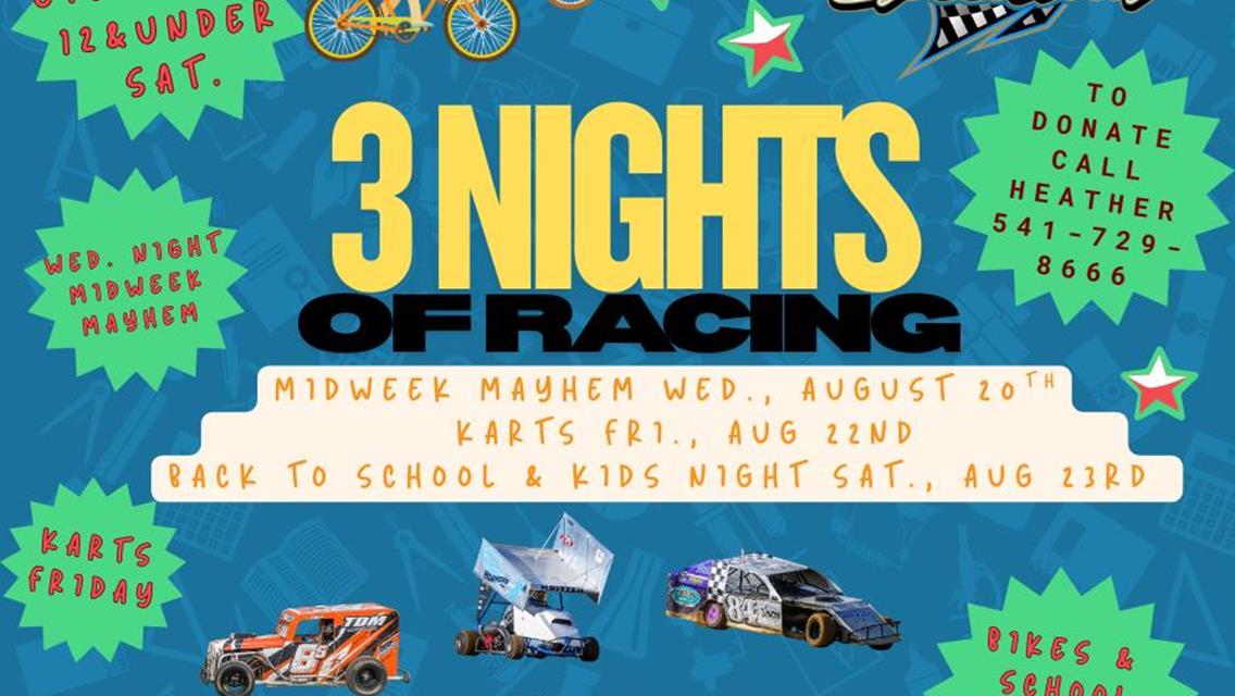 BRINGING YOU 3 NIGHTS OF RACING ACTION THIS WEEK!!