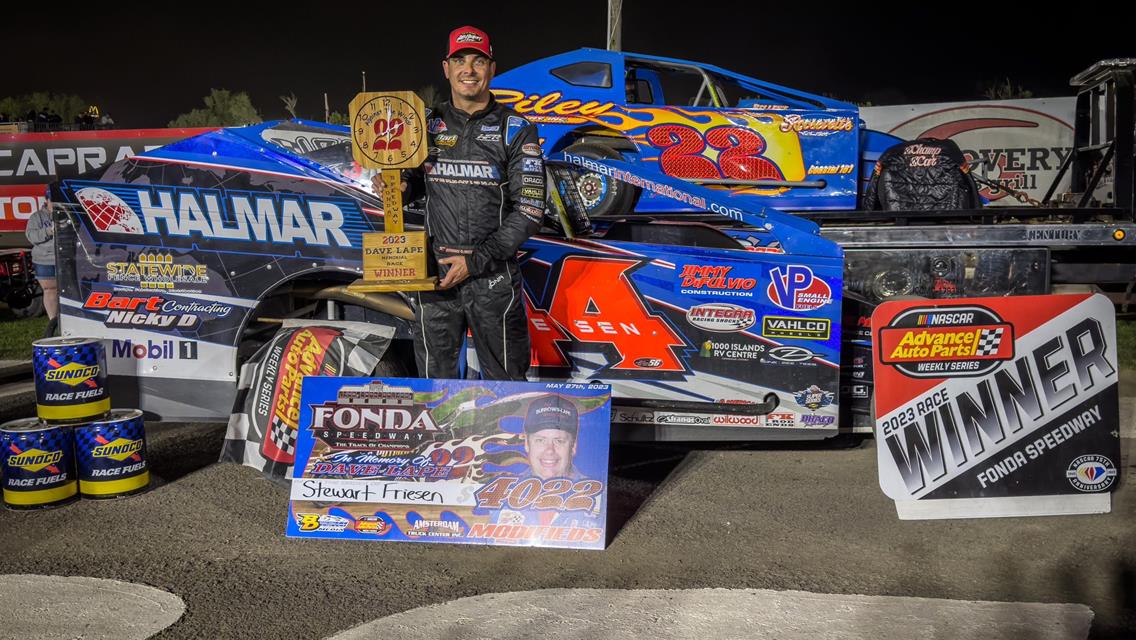 FRIESEN TAKES LEAD ON LAP â€œ22â€? AND WINS THE INAUGURAL DAVE LAPE MEMORIAL AT FONDA