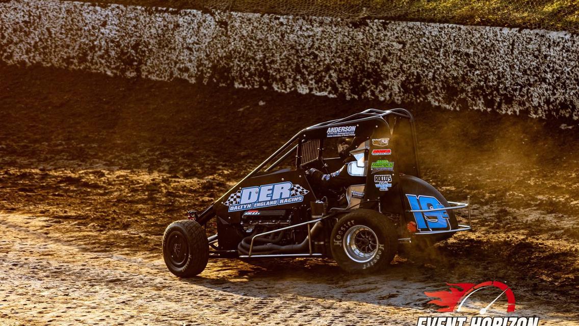 Daltyn England to POWRi IMRA Victory Lane at Coles County Speedway